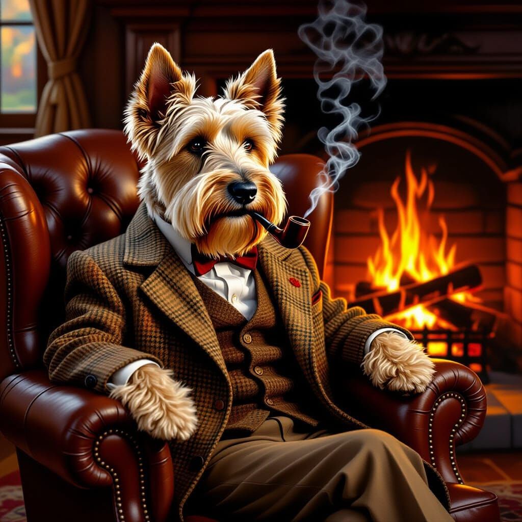 Scottish Terrier Gentleman in Rockwell Style