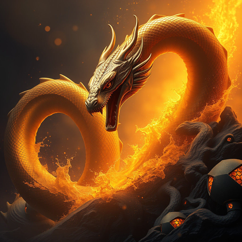 Golden Serpents Fantasy Concept Art