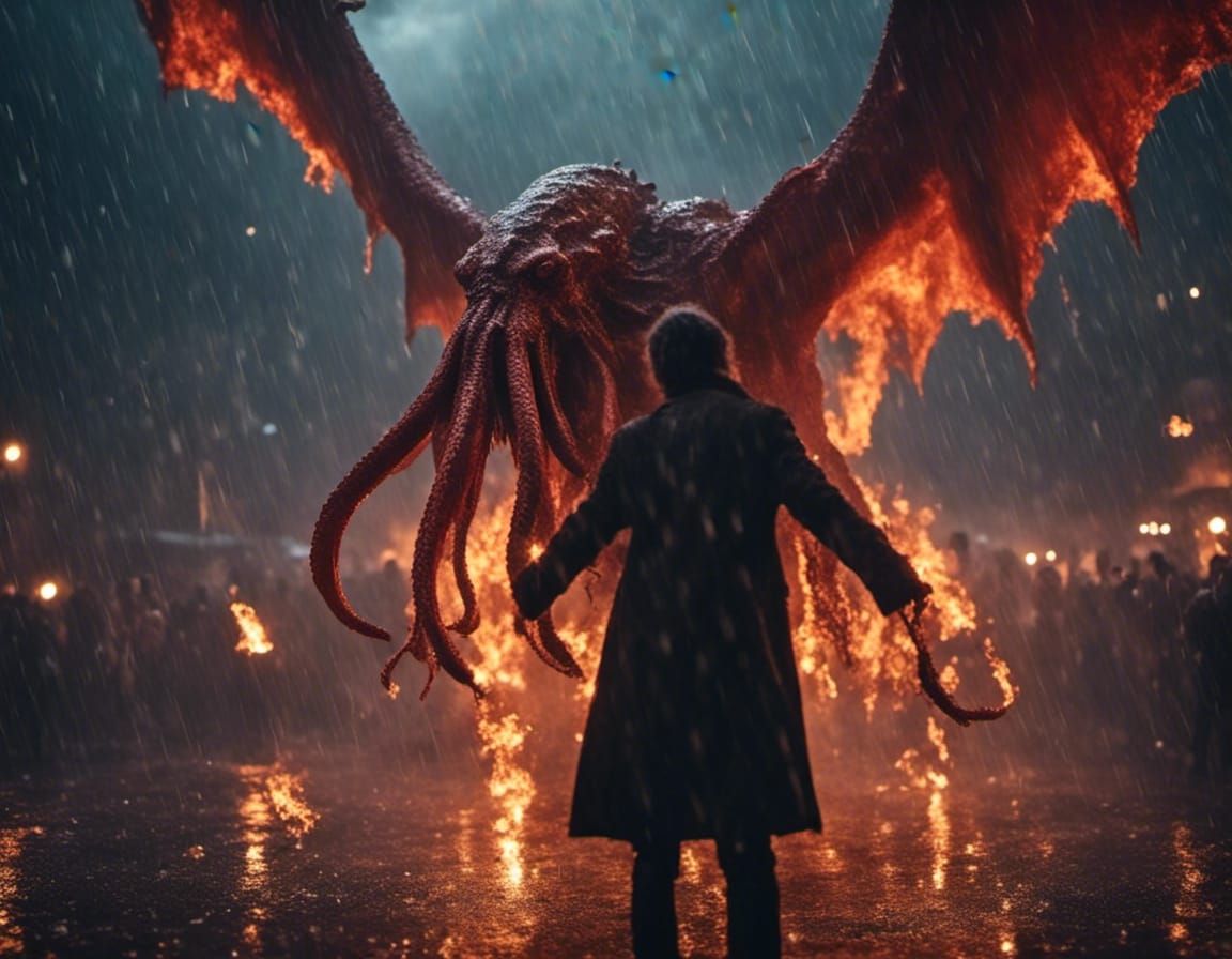 Cthulhu in Fiery Rain
