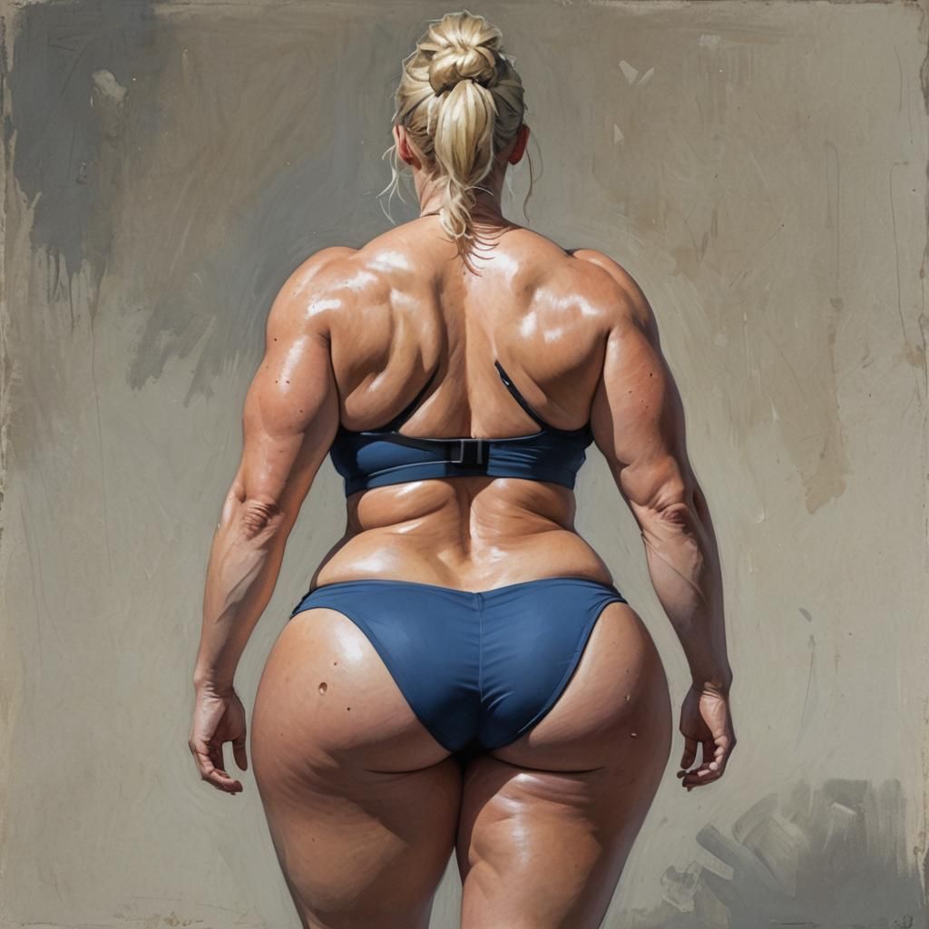 Curvy Blond Woman: A Digital Art Masterpiece