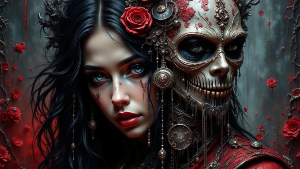 Gothic Vampire Fights Priest in Macabre Fantasy Battle