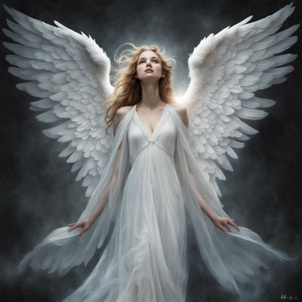Ethereal Angel with Gossamer Wings