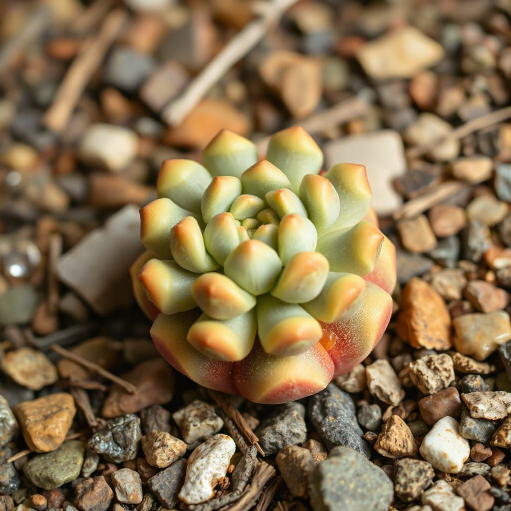 Lithops Succulent in Haeckel-Garcia-Cai Style
