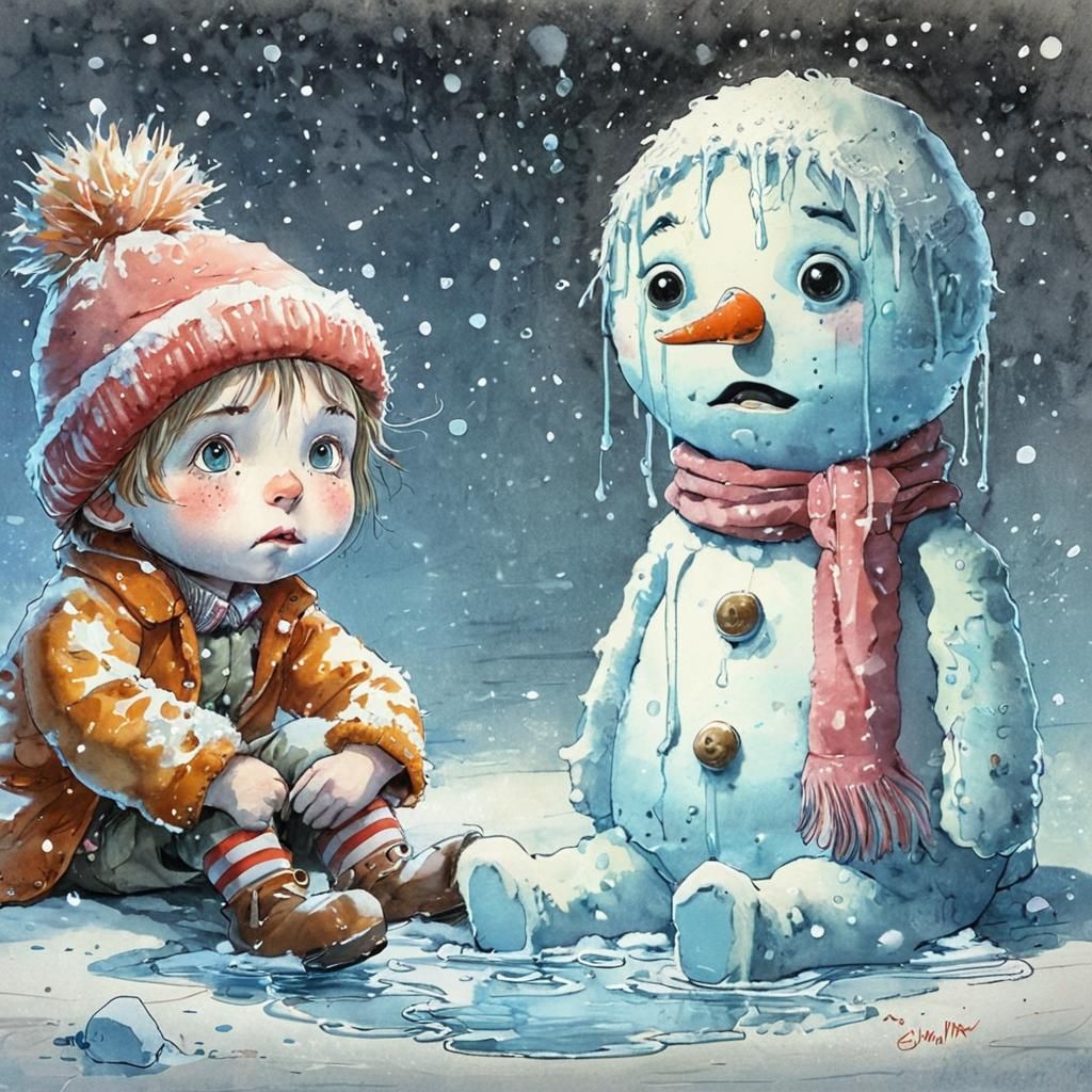 Surreal Winter Scene Unfolds with Smelting Snow Pop as Quent...