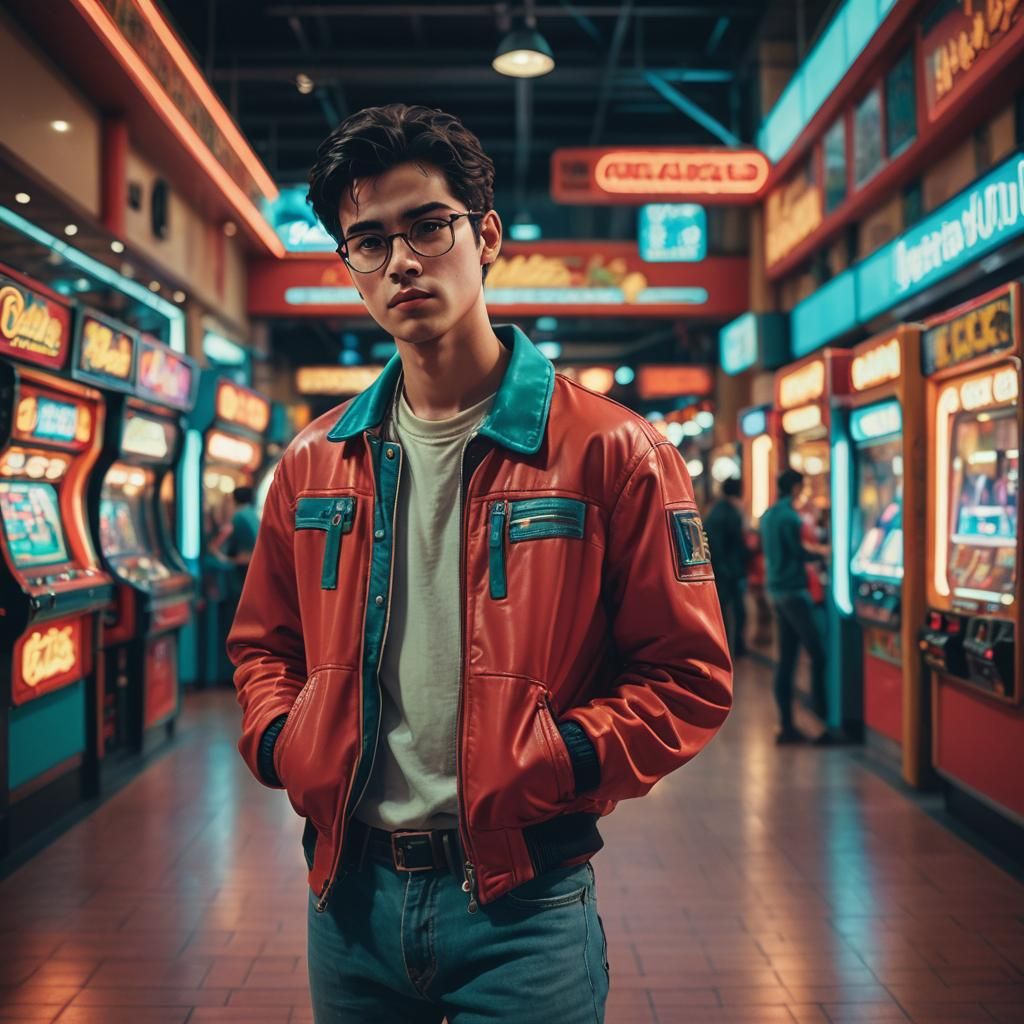 Man in Arcade: Detailed Matte Painting