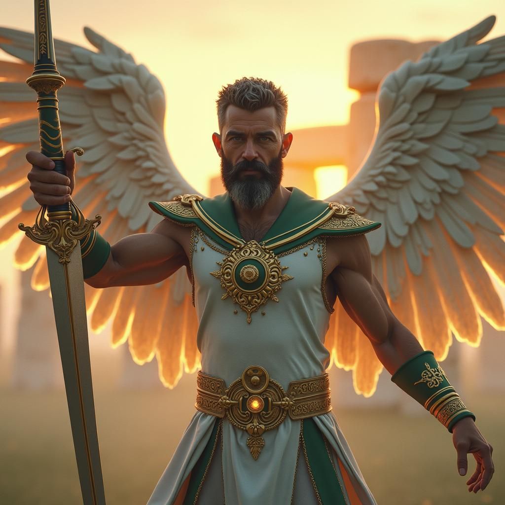 Guardian God in Sailor Suit with Excalibur