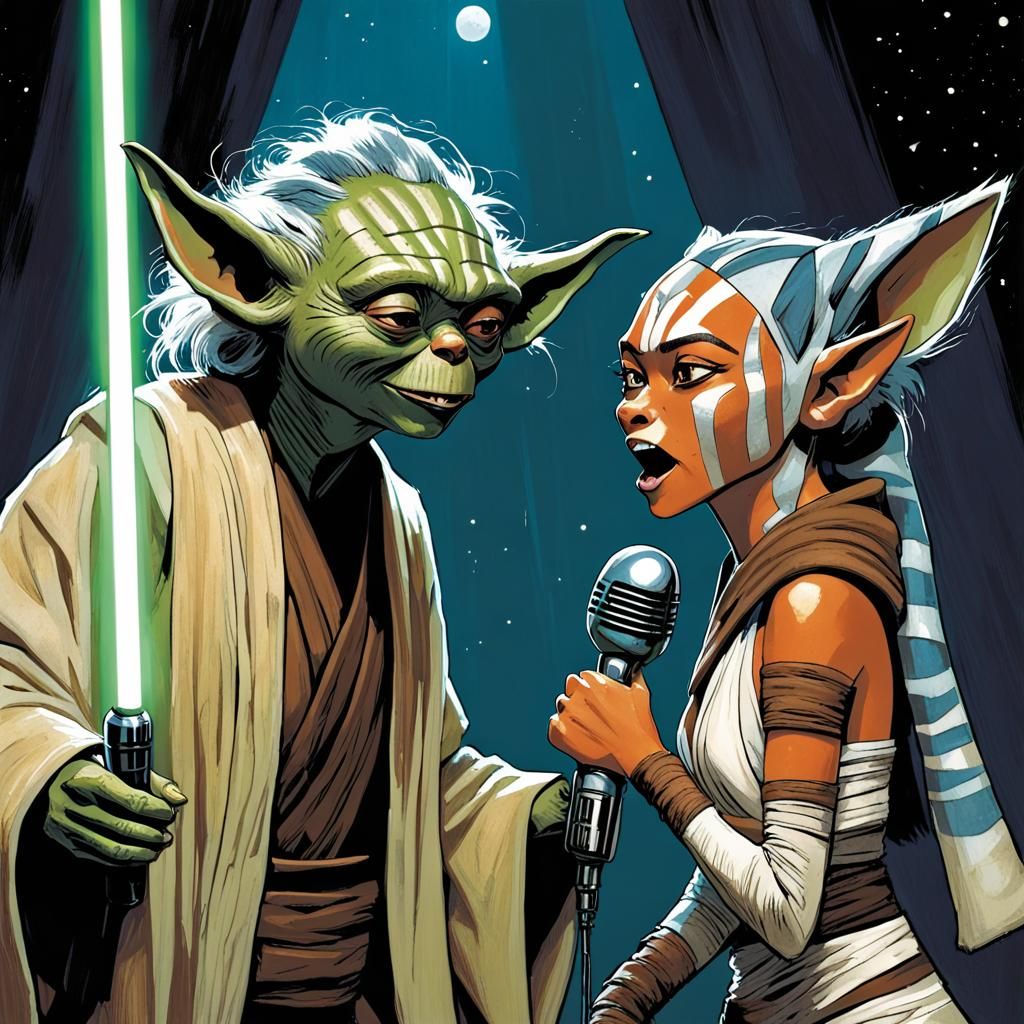 Yoda and Ahsoka Sing Karaoke