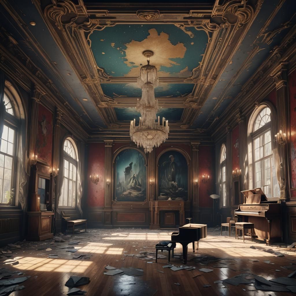 Spooky Art Deco Ballroom in Abandoned Mansion