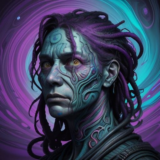 Hyperrealistic Portrait of a Tormented Psyche