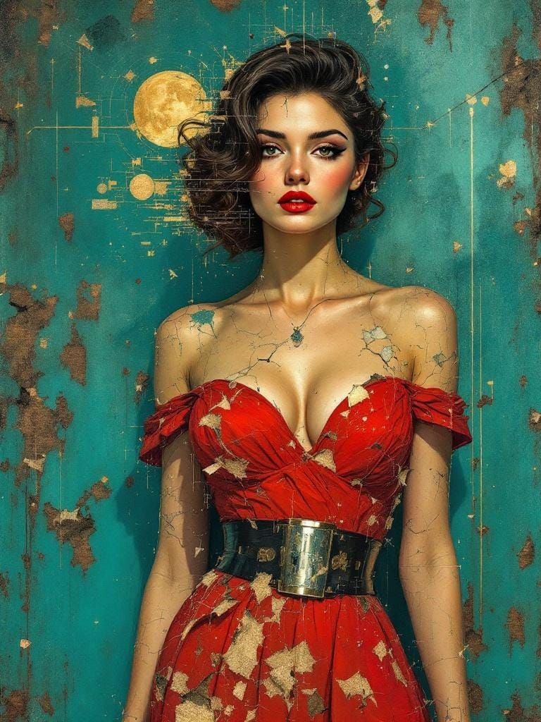 Renaissance Fresco Corrupted with Digital Elements