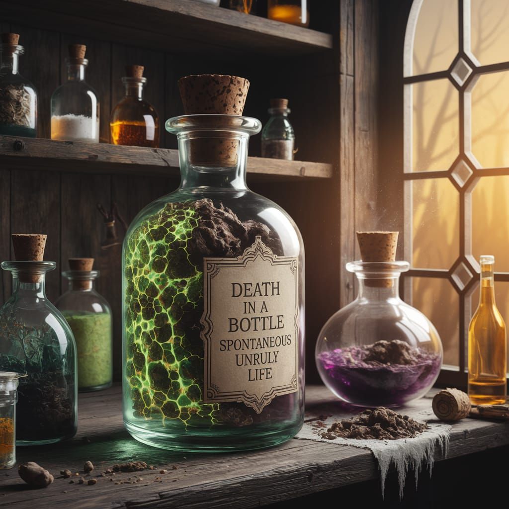 Mysterious Potion in an Ancient Wizard's Shop