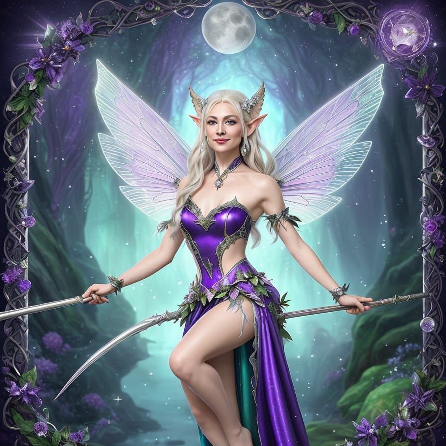 Seductive Fey Sorceress in Whimsical Feywild Attire