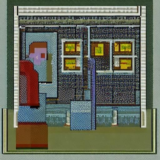 Old Man Sees Young Self: 8-bit Pixel Art