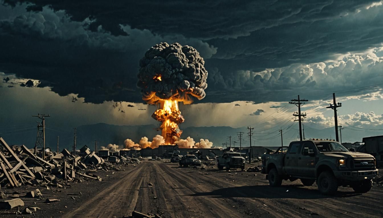Apocalyptic Nuclear Aftermath: A Cinematic Film Still
