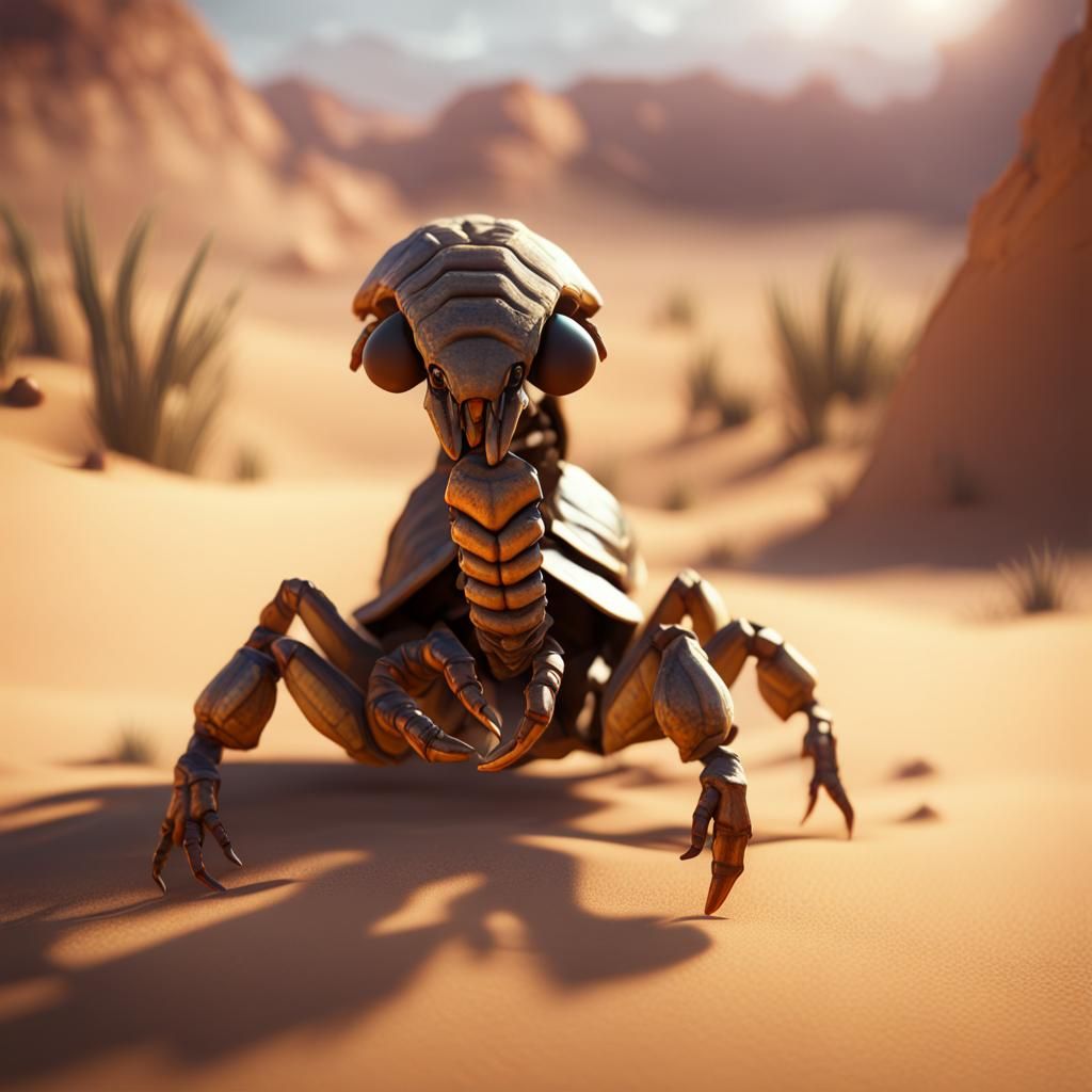 Desert Scorpion Character Rendered in 3D