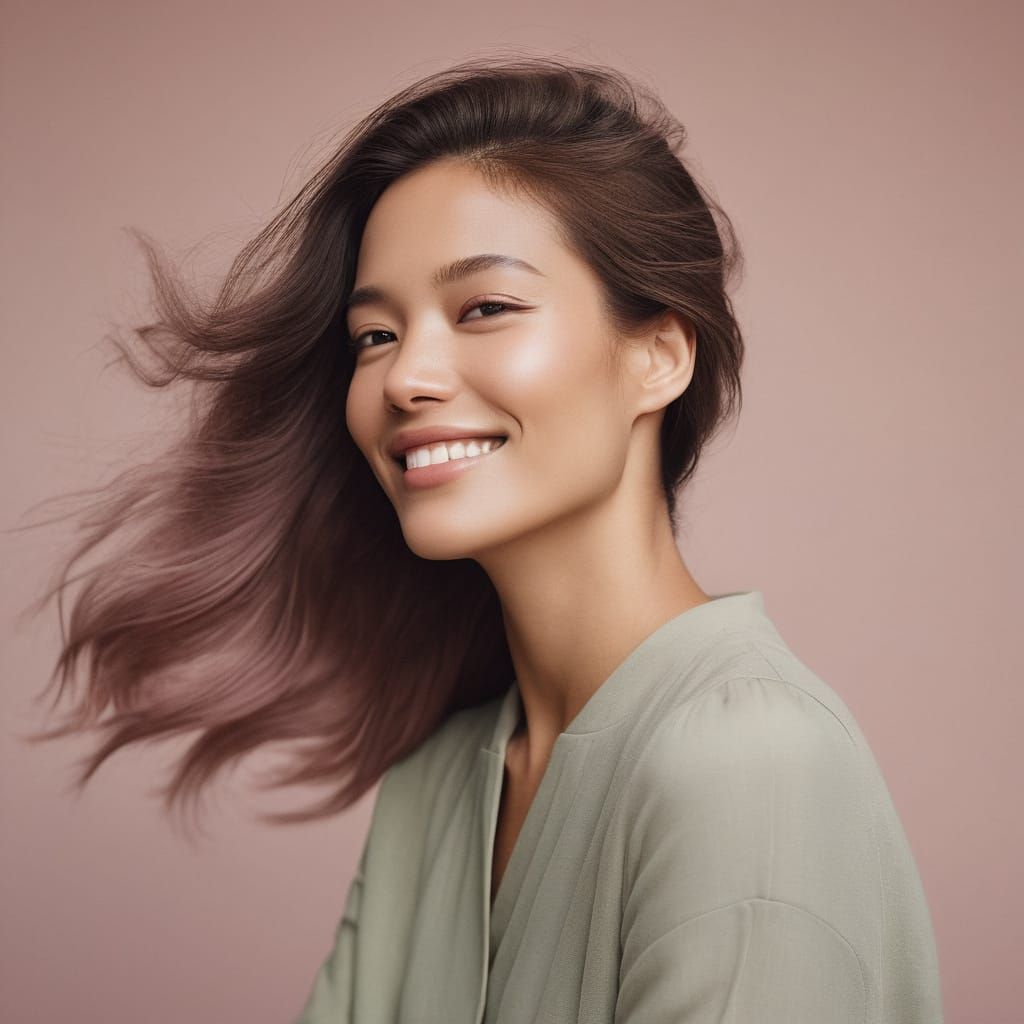 Radiant Portrait of a Joyful Young Woman