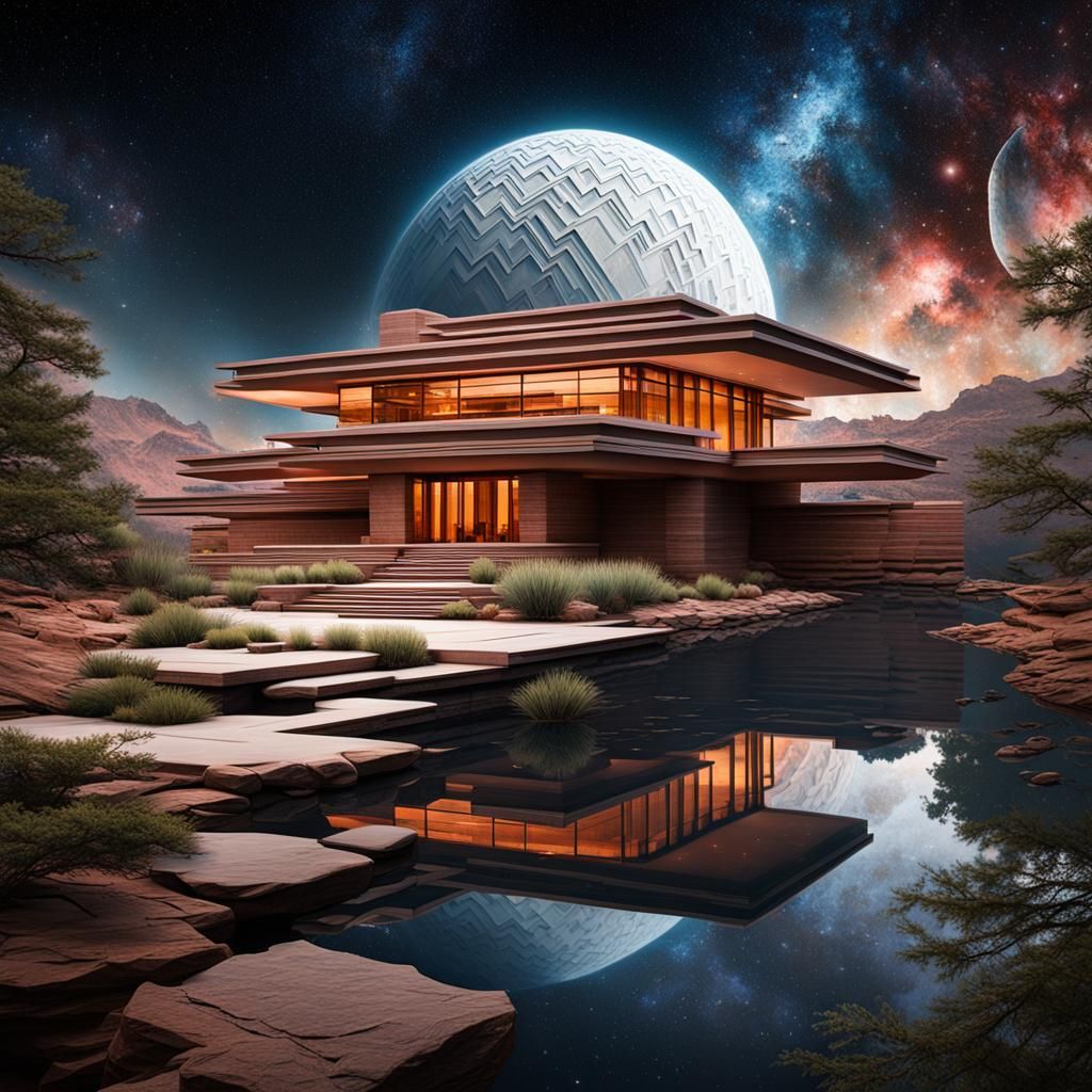 Frank Lloyd Wright Architecture in Alien Landscape