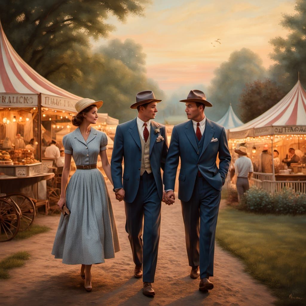 Idyllic 1950s County Fair Night