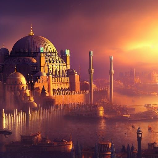 Fantastical Constantinople Concept Art in Deep Color