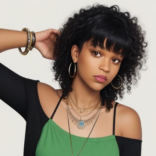 Striking Portrait of Woman with Elaborate Hairstyle