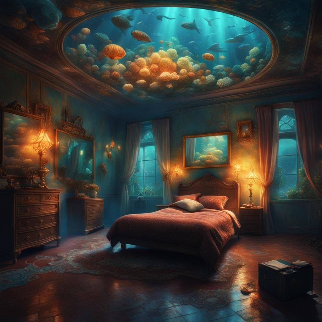 Underwater Bedroom in Nostalgic Dreamscape Style