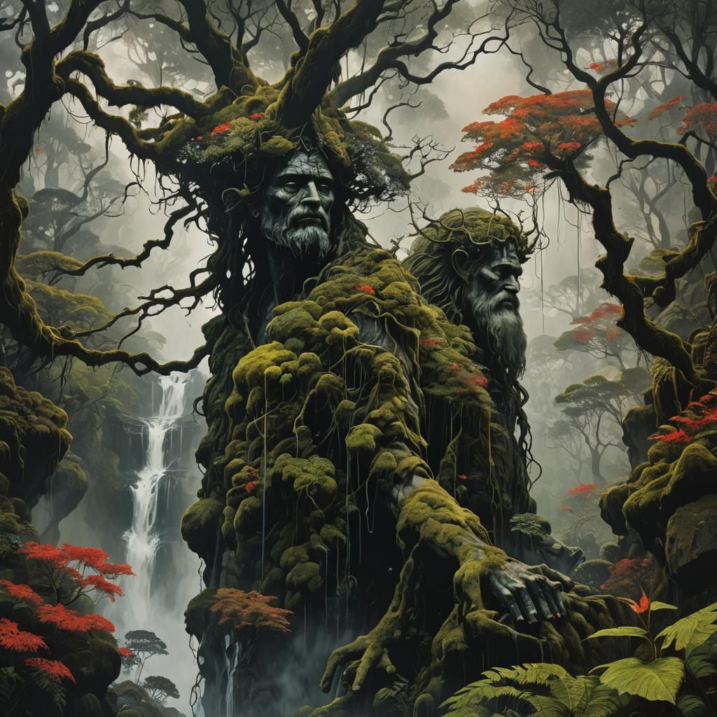 Druid in Jungle: Dynamic Ink Painting