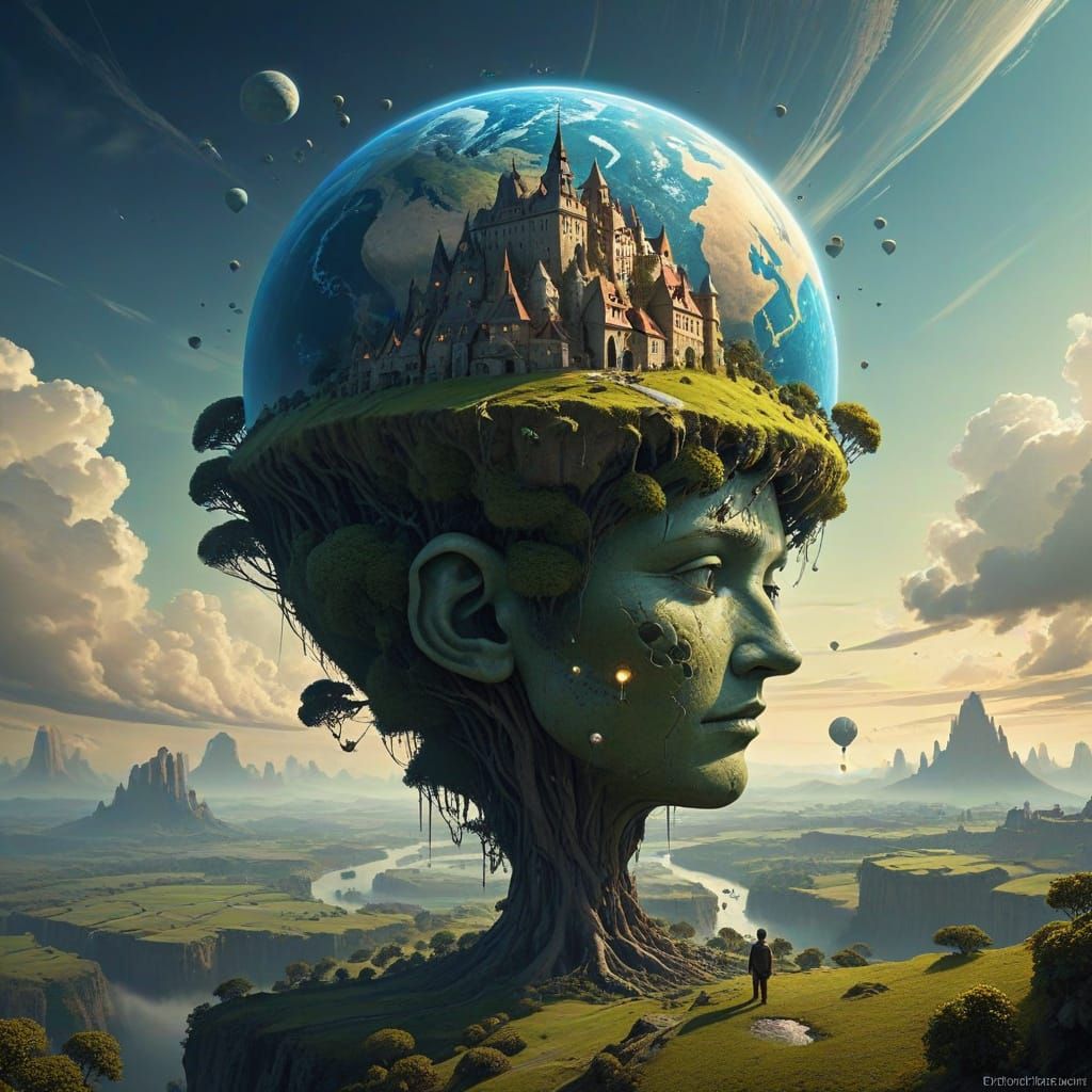 Dreamlike View of Earth in Gediminas Pranckevicius Style