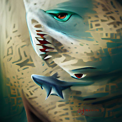 Majestic Shark Swimming in Ocean