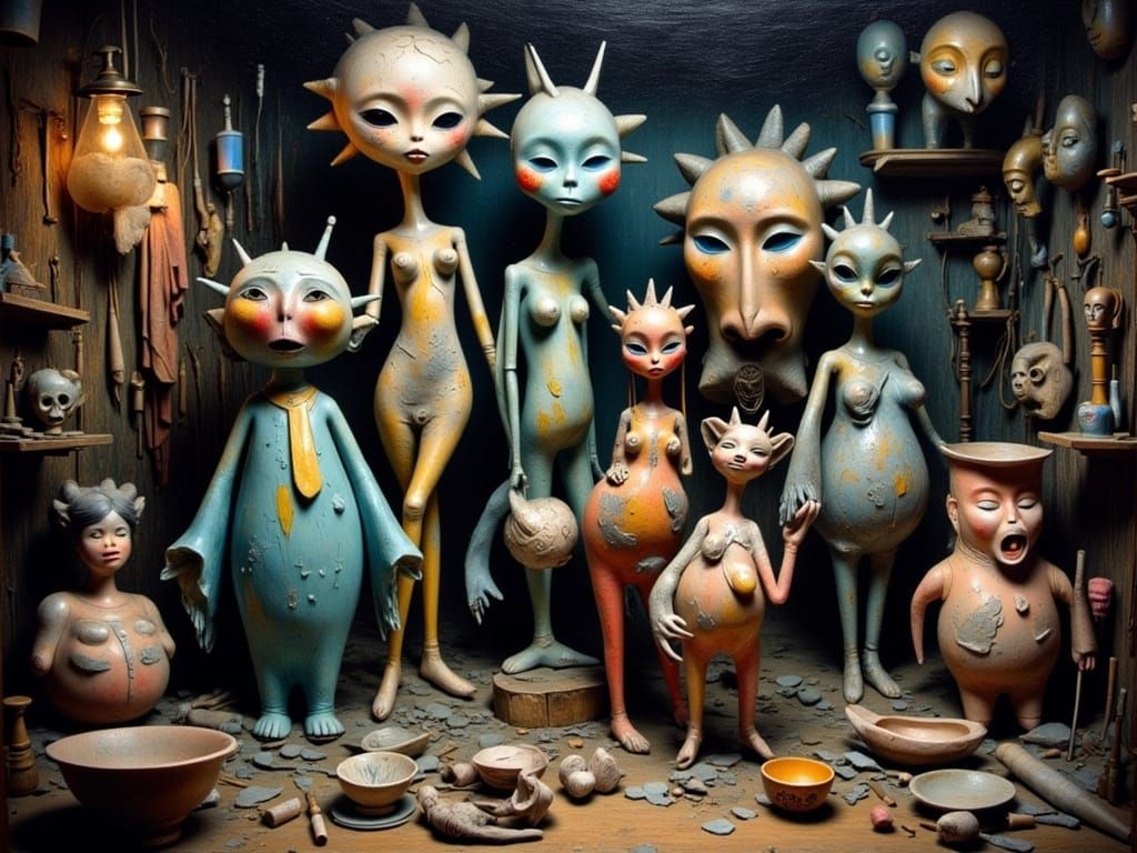 Madman Potters' Abstract Sculptures in Dusty Studio