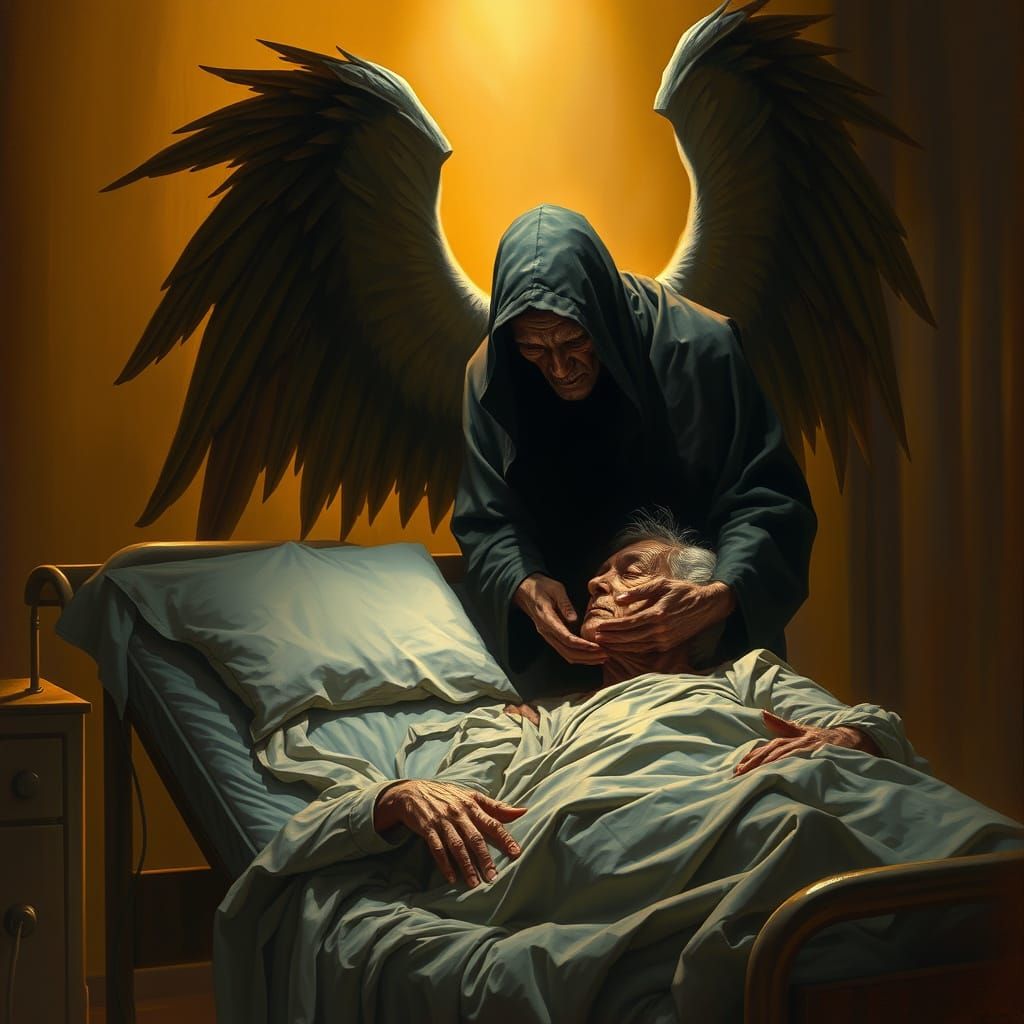 Angel of Death Brings Comfort in a Dying Man's Final Moment