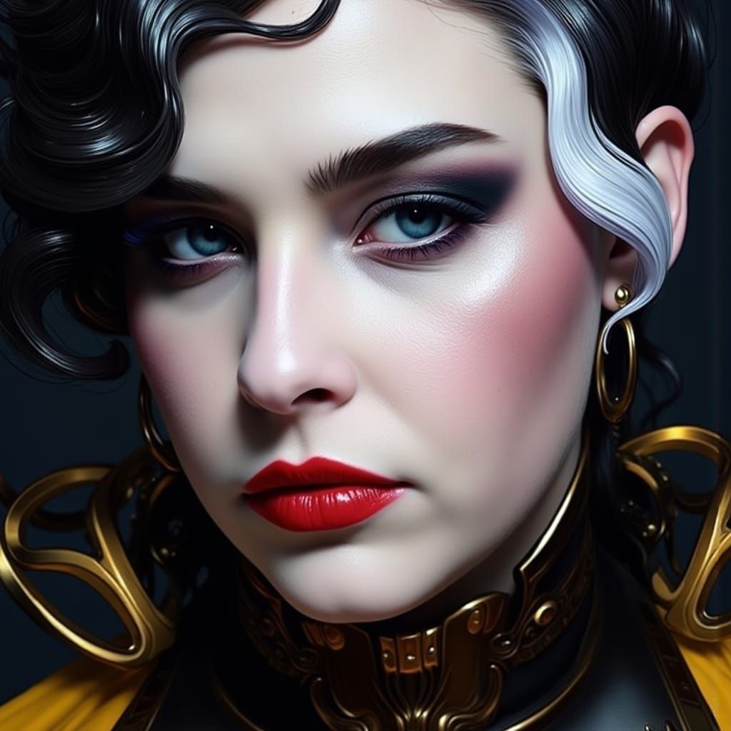 Glowing Portrait in High-Contrast Dramatic Style