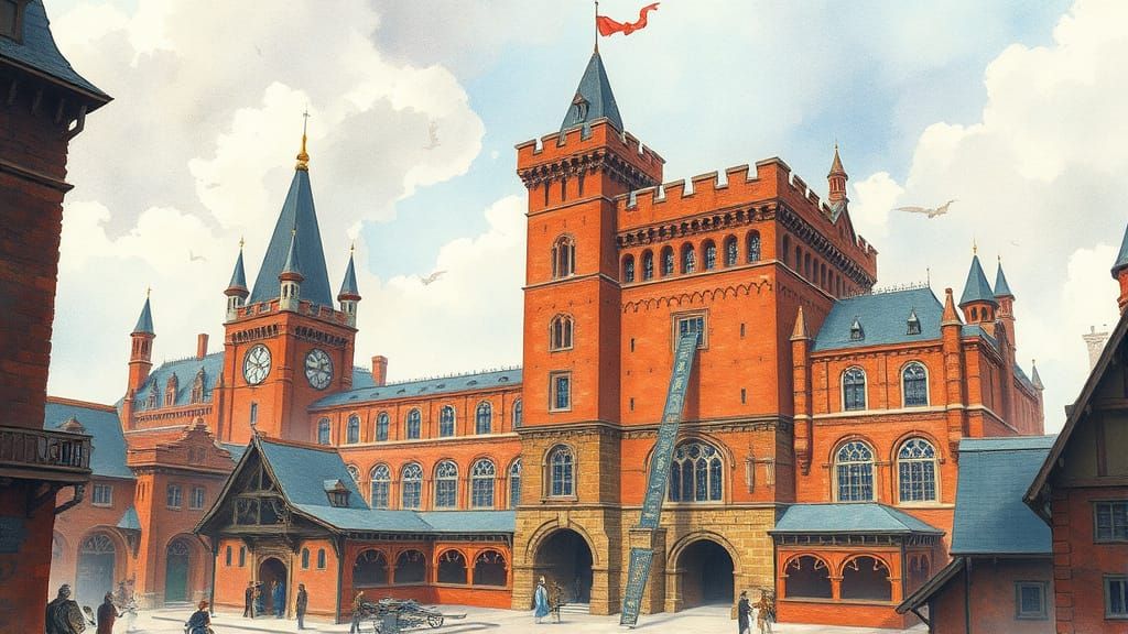 Vibrant Adventurers Guild in Watercolor Style