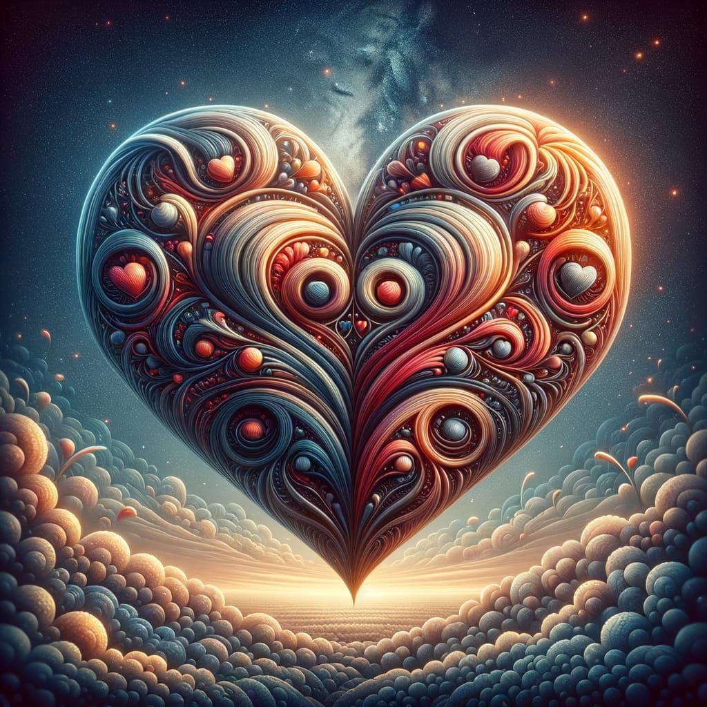 Hyperrealistic Love Heart Icon in HDR