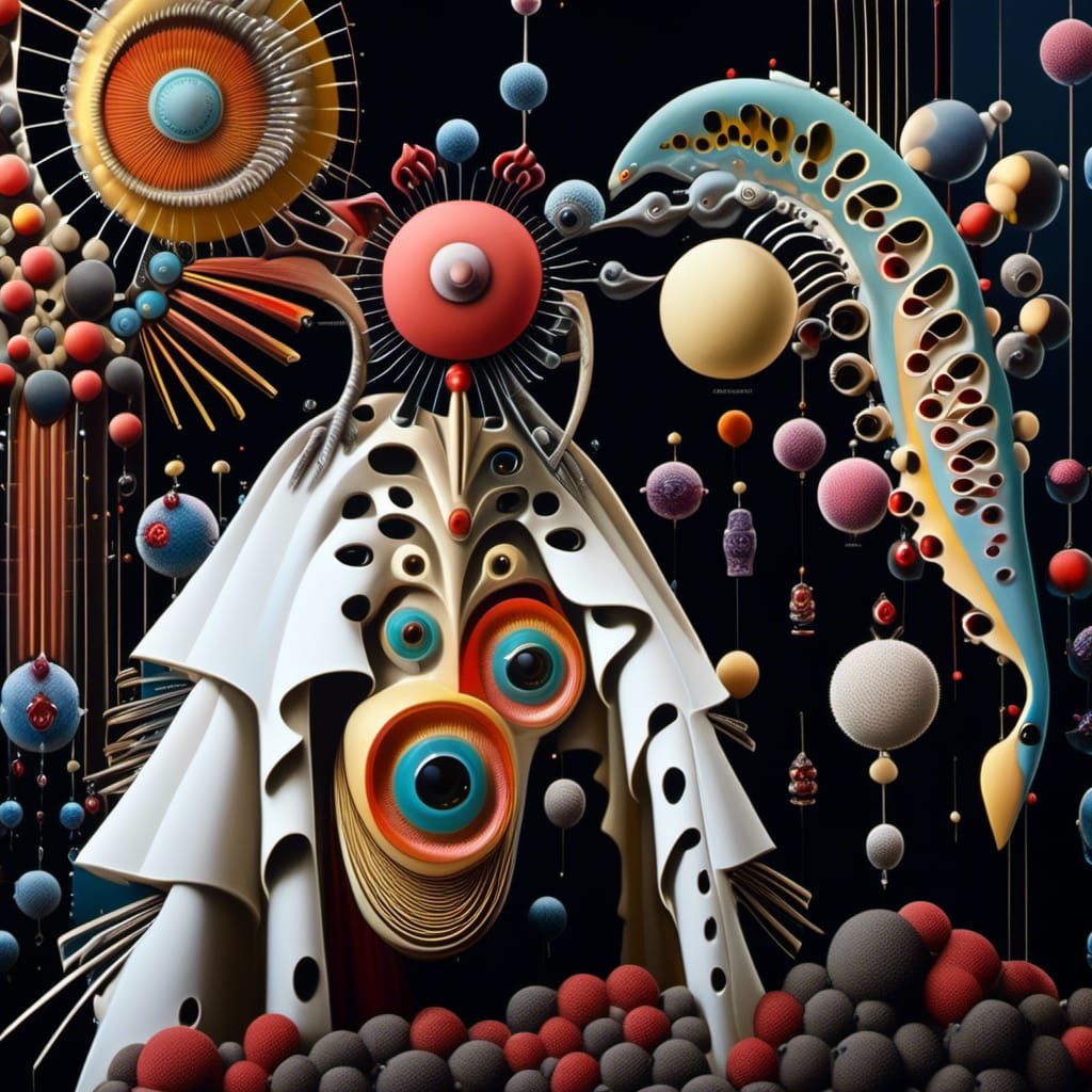 Abstract Alien Portrait in Bizarre Landscape