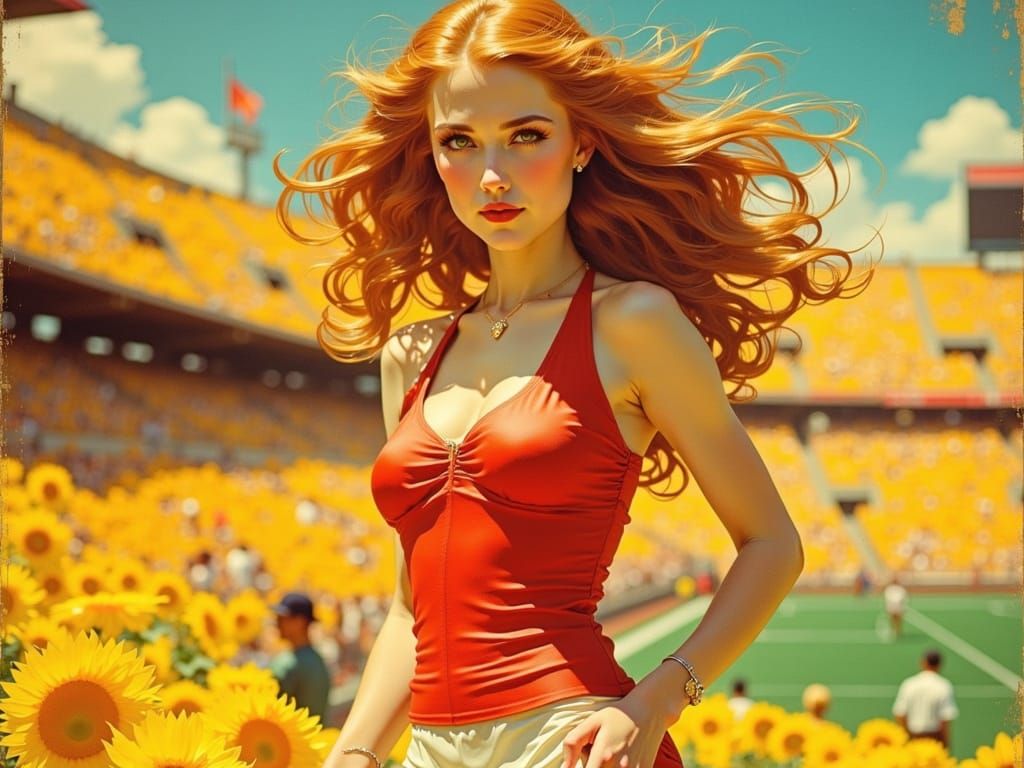 Tanya Roberts as Gillian Anderson Cheerleader Pin Up