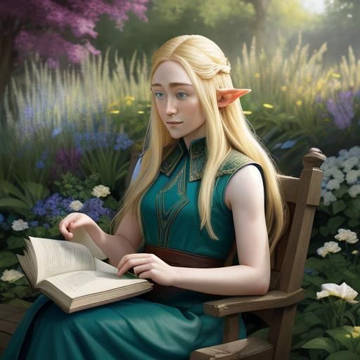 Saoirse Ronan as Elf Reading in Garden