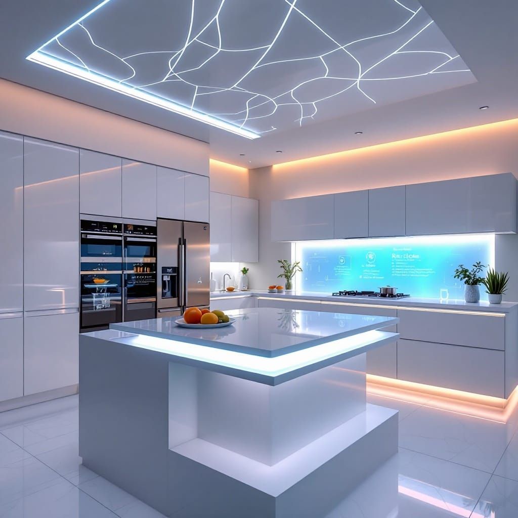 Sleek Modern Kitchen with Futuristic Technology