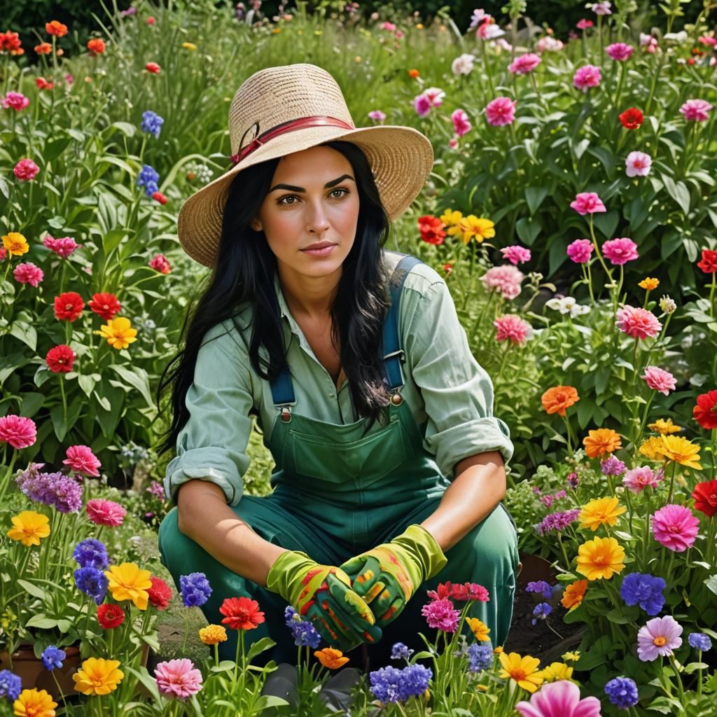 Italian Girl Gardening: A Professional Portrait