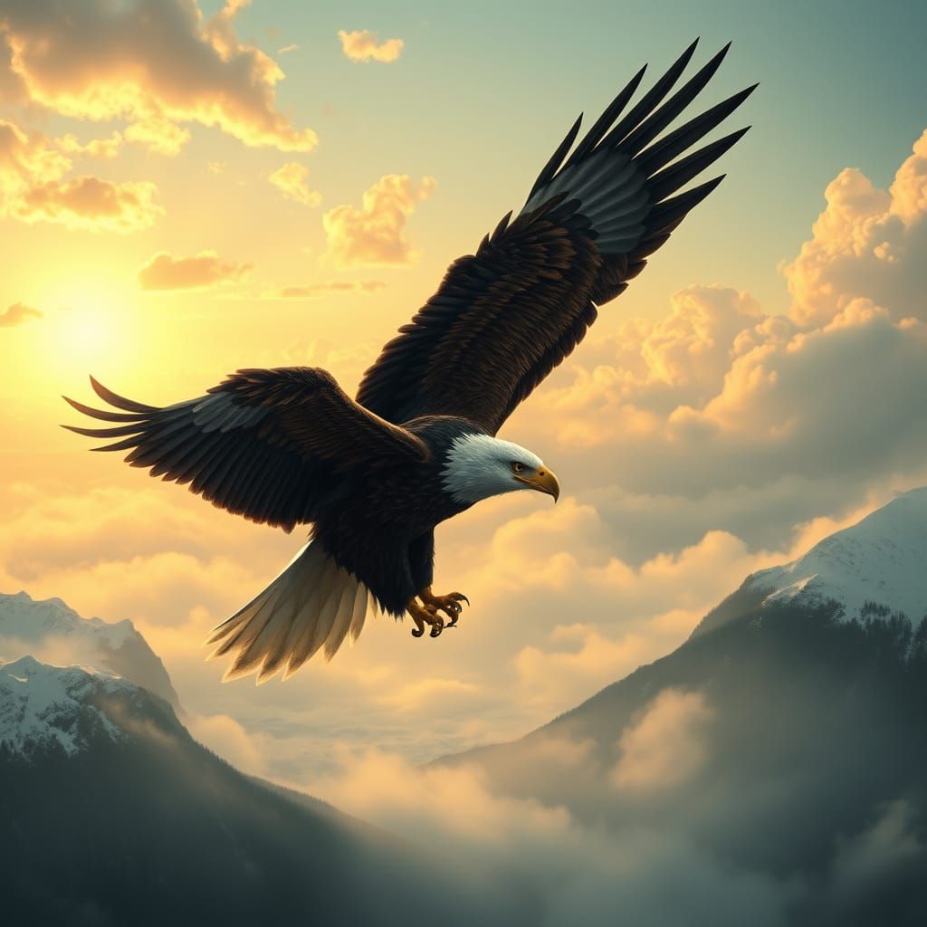 Ethereal Eagle Soars in Scandinavian Skies