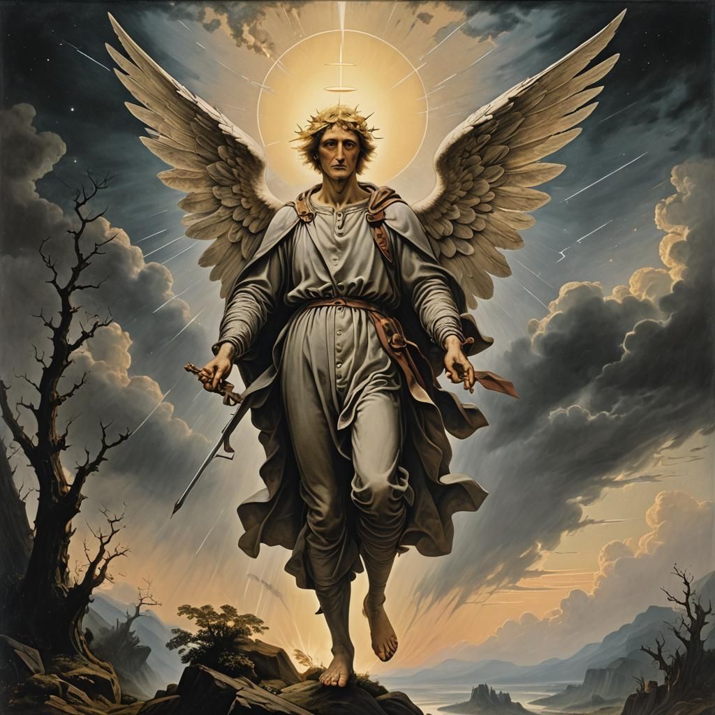 Celtic Woman in Highland Hills, Surrealist Watercolor