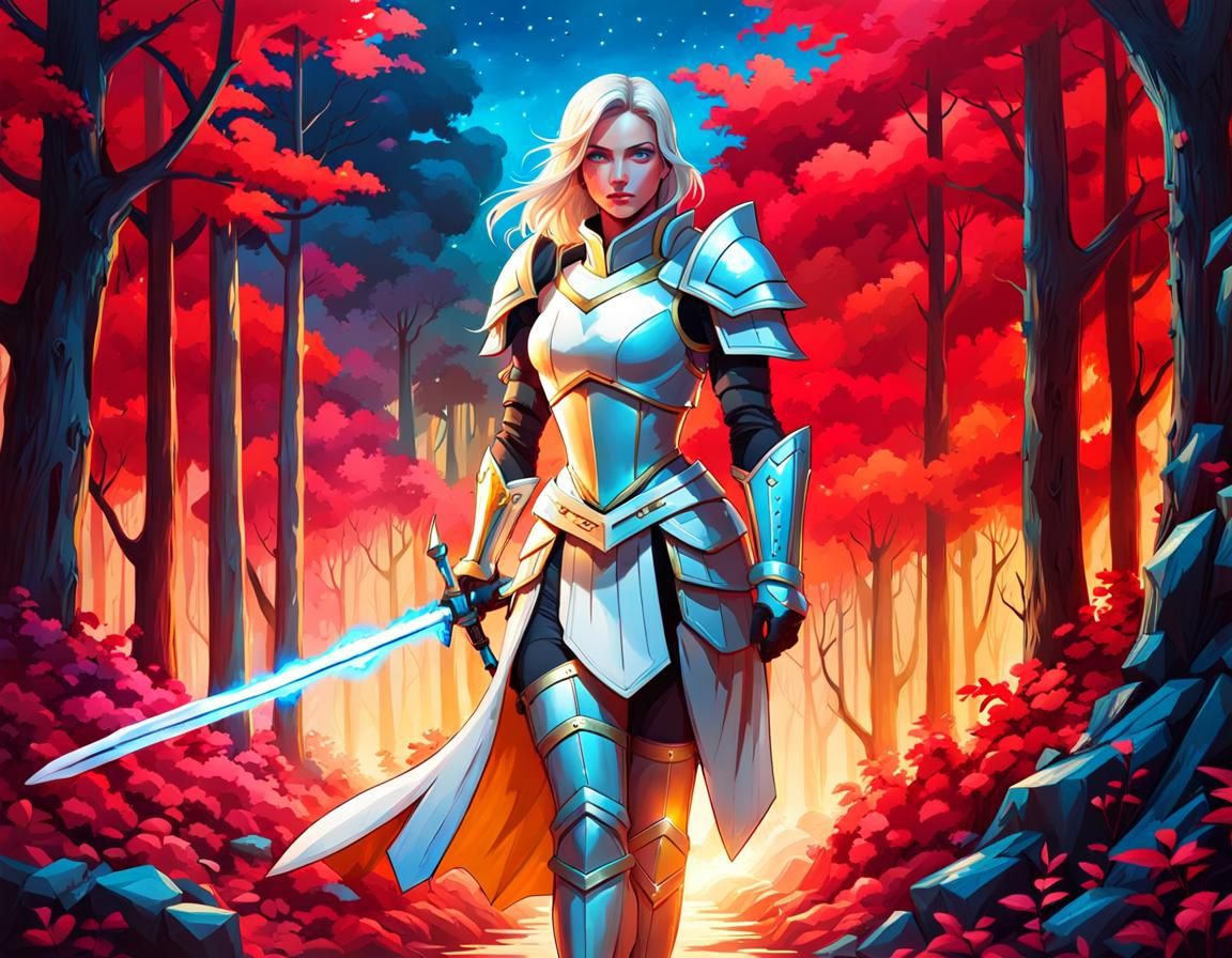 Teenage Paladin in Crimson Forest: Graffiti Art