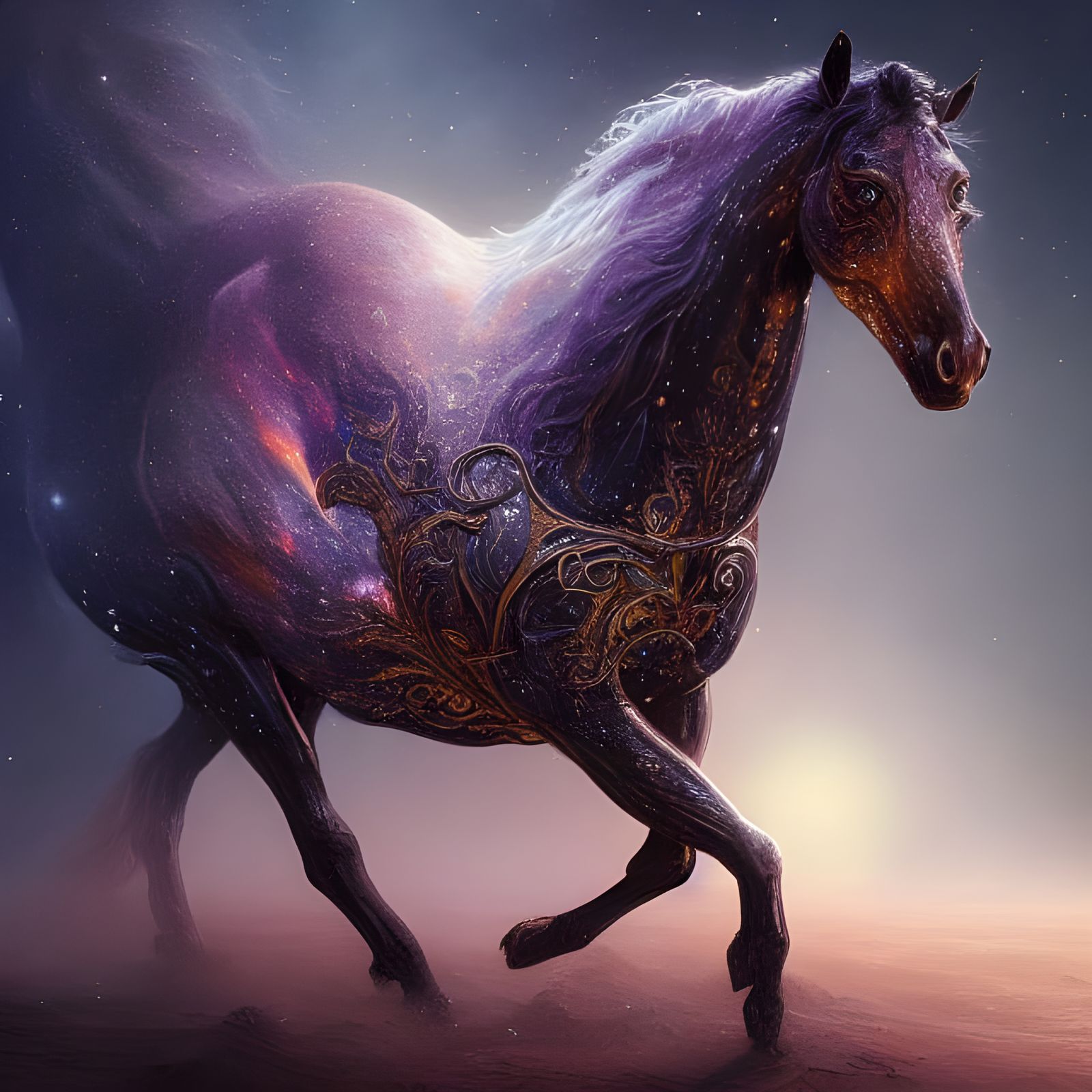 Celestial Horse Forged from Galaxy Stars