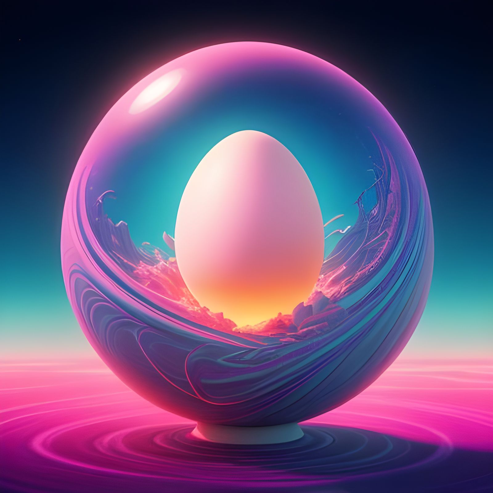 Divine Egg: Vaporwave Beginning of the Universe