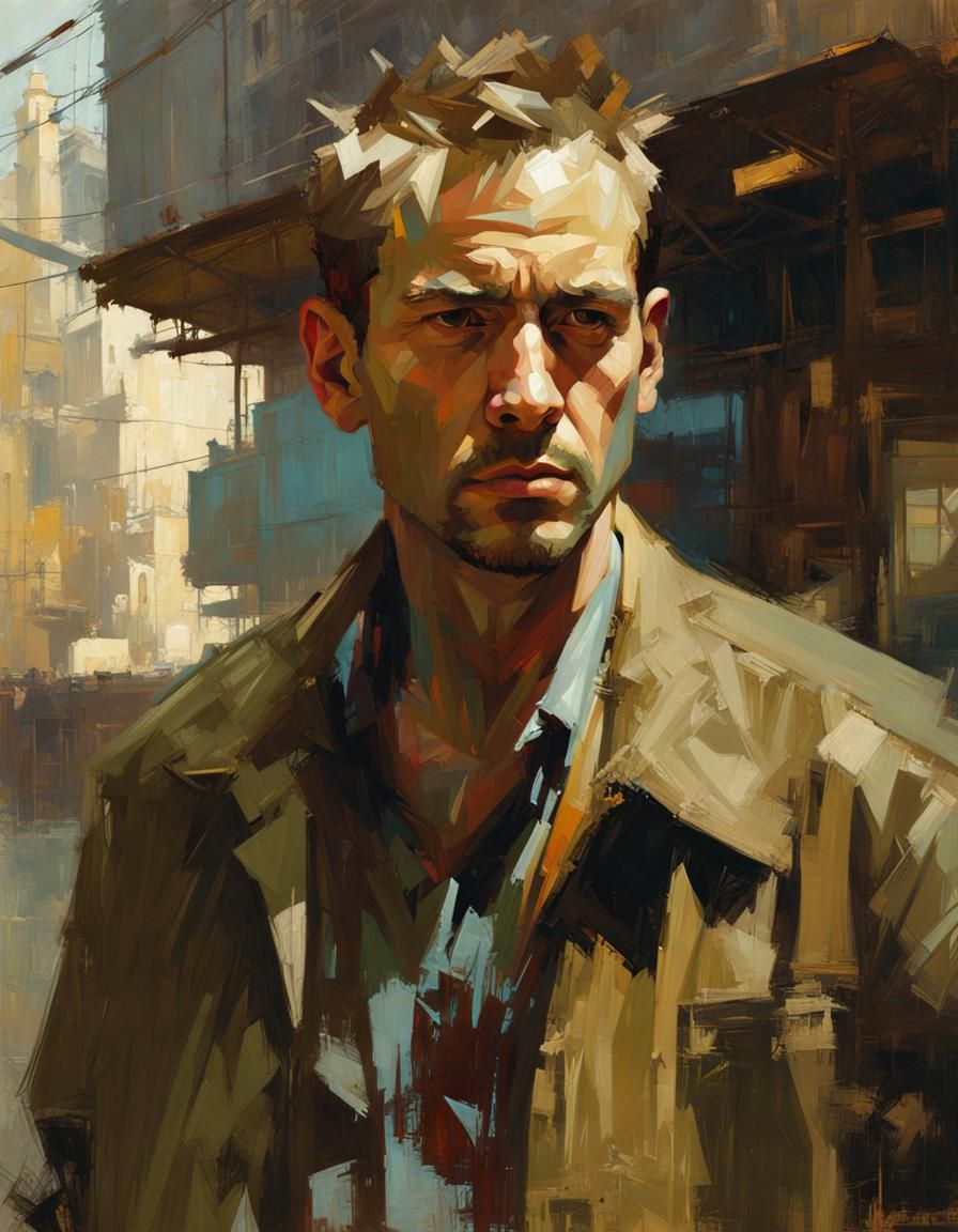 Dramatic Portrait in Digital Painting Style