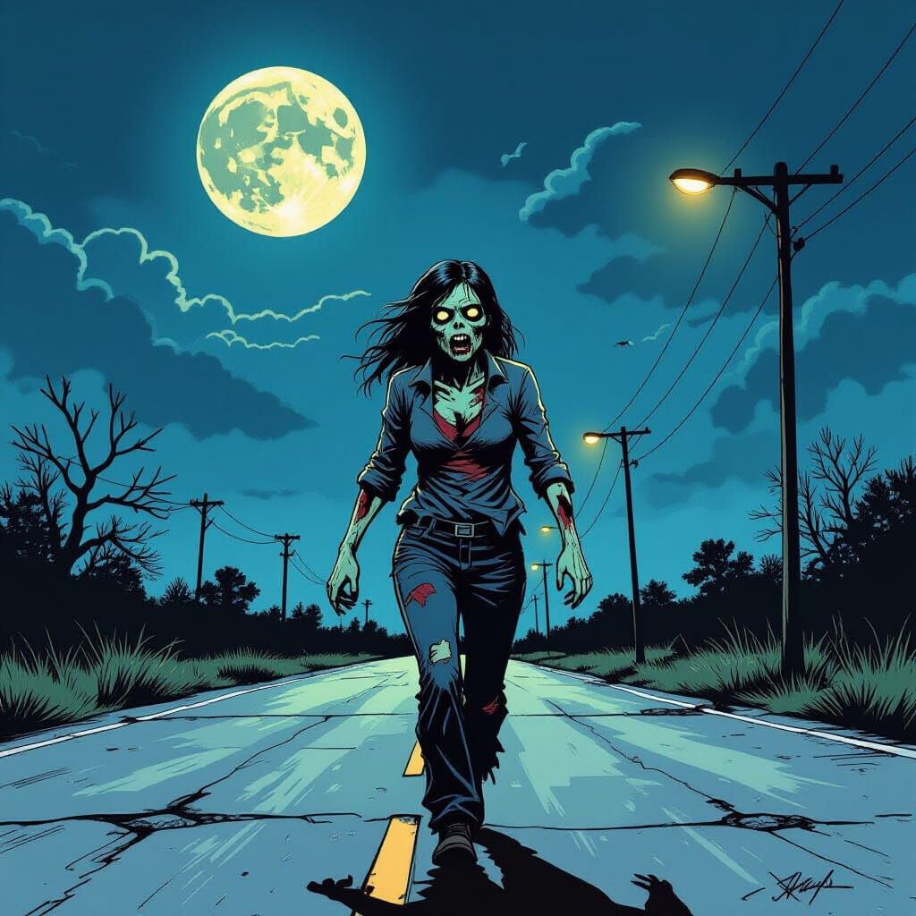 Zombie Comic Art in Bernie Wrightson Style