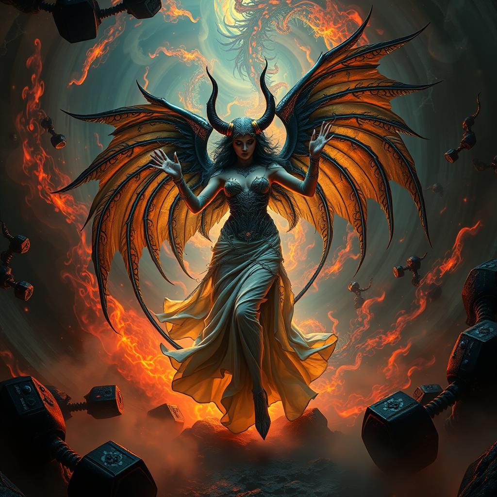 Diabolic Angel Dancing in Fractal Vortex