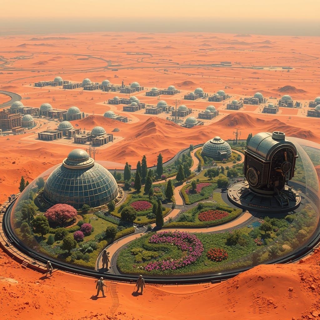 Mars Domes: Lush Cities Under Glass with Steampunk Accents