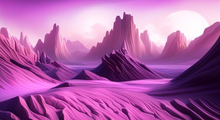 Purple Desert Landscape in Detailed Matte Painting