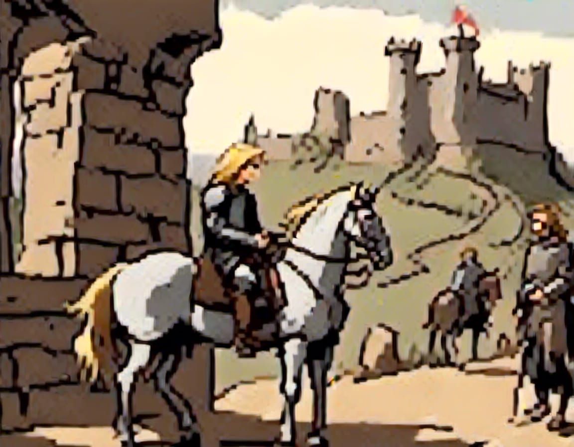 Equestrian and Beggar in Photorealistic Style