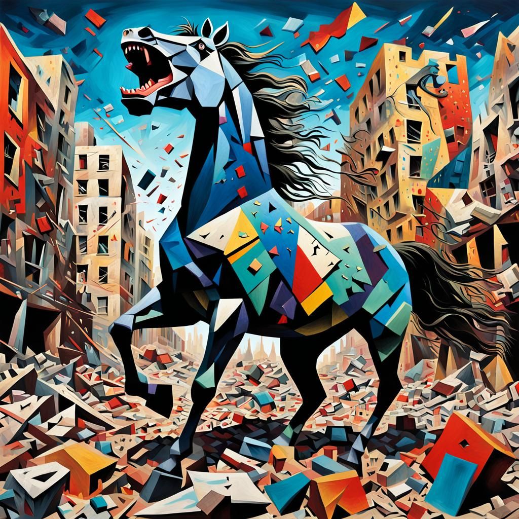 Cubist Surrealist Warscape Masterpiece